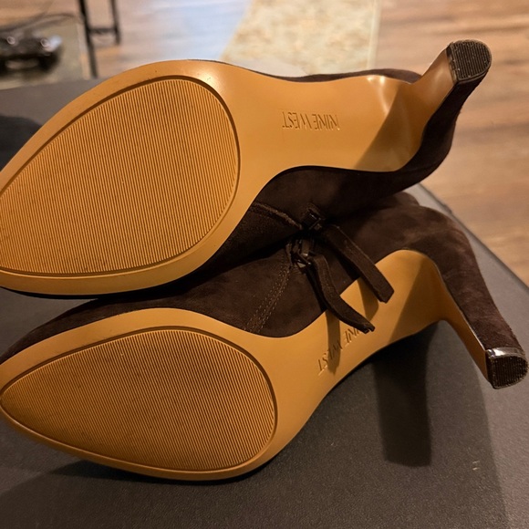 Nine West Chocolate Suede Ankle Booties - Picture 6 of 6